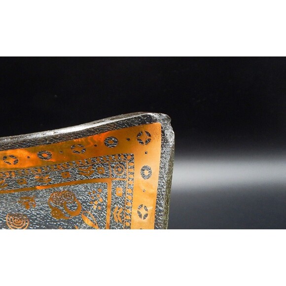 Georges Briard Persian Garden Bent Edge Gold Serving Tray Plate 11 Inch MCM - Picture 4 of 9